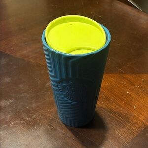 Blue and Yellow Starbucks Tumbler